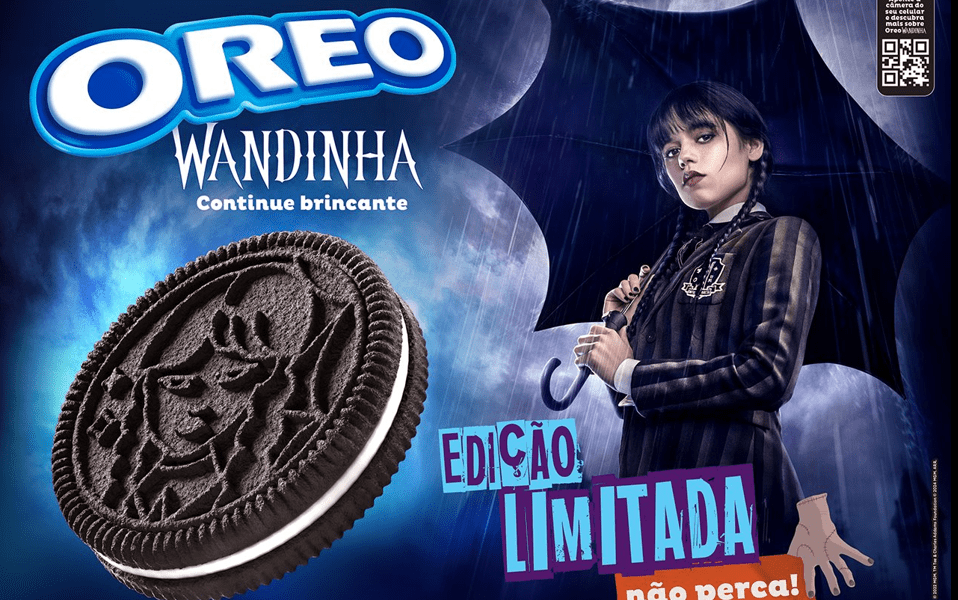 Oreo lança produtos inspirados em Wandinha série da Netflix produzida