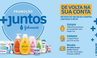 Promoção +Juntos de JOHNSON'S®️ dará até R$ 50 de cashback