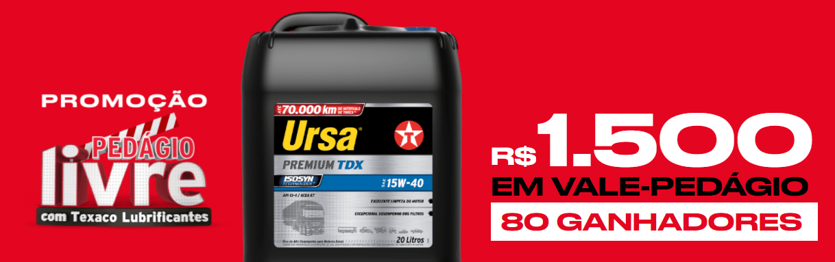 Promoção Pedágio Livre Texaco premia caminhoneiros com 80 vales de R$ 1.500,00