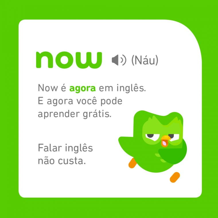 Duolingo lança campanha para reforçar que “Falar Inglês Não Custa”