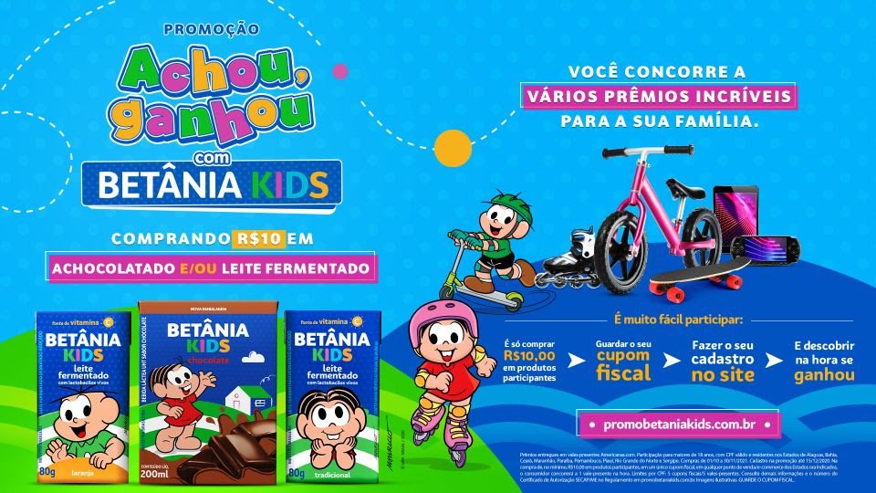 Betânia Kids investe R﹩ 1,2 milhão em promoção "Achou, Ganhou" de Dia das Crianças